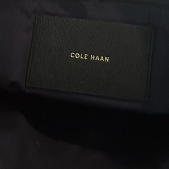 Cole Haan Luxe Black Pebbled Leather Tote Timeless Everyday Shoulder Bag - Picture 8 of 11